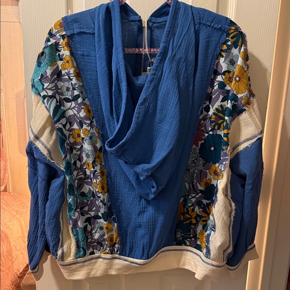 BiBi Royal Blue Star & Floral Patchwork Hoodie - Picture 5 of 6